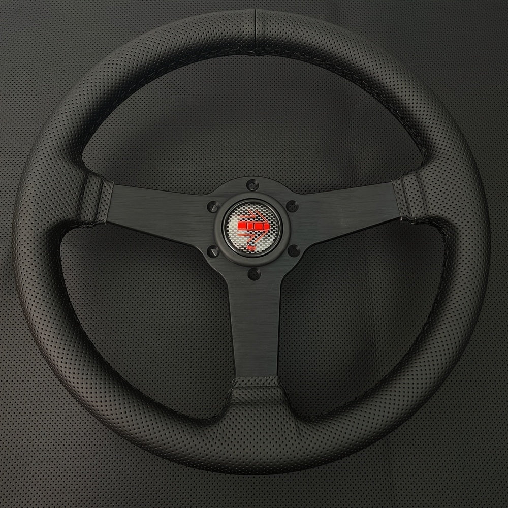 Drift Steering Wheel Flat 33.02cm Racing Rally Style Perforated Leather