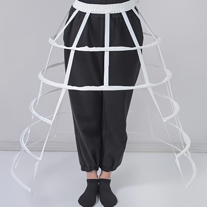 Women's Breathable Performance Underskirt with Satin Ribbons and Cut-Out Split in White and Black