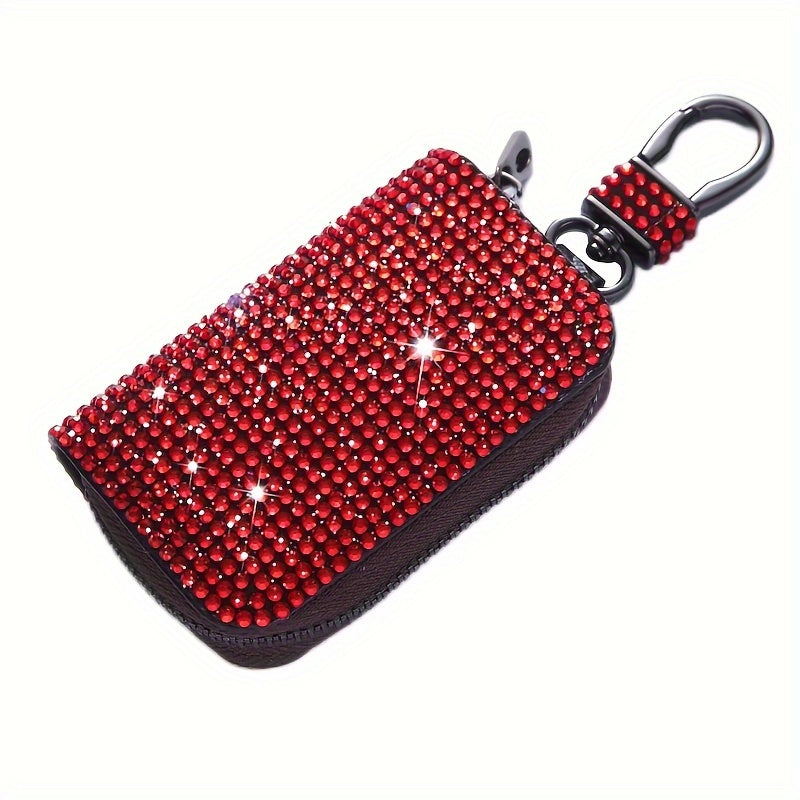 Women's Car Key Protector Rhinestone-encrusted Small Stylish Car Interior Accessory