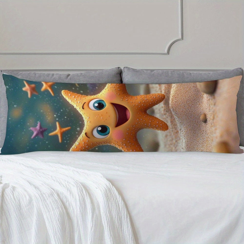 Starfish Pillow Cover 137x51cm Ultra Soft Plush Reusable Lumbar Support Cushion