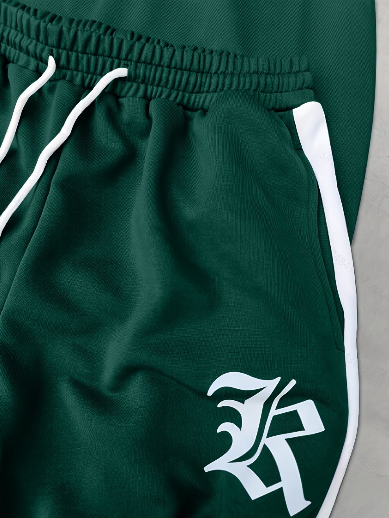 Men's Polyester Casual Tracksuit with Letter Print Crew Neck Sweatshirt and Joggers for Fall Winter