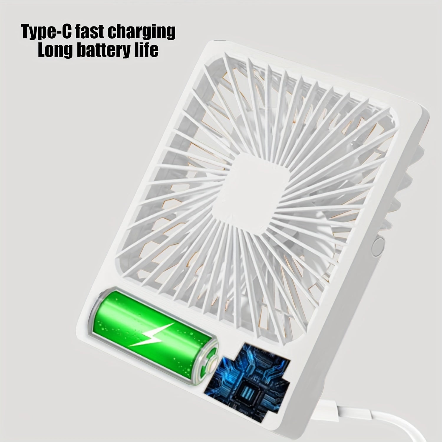 Batareya quvvatiga ega portativ stol ventilyatori, USB orqali zaryadlash. 1800mAh burchakli egiluvchan shaxsiy ventilyator, 180° ultra keng burchak bilan. 5 tezlikda ultra jim ishlash va quvvat ko'rsatkichiga ega. Uyda, ofisda va sayohat uchun ideal.