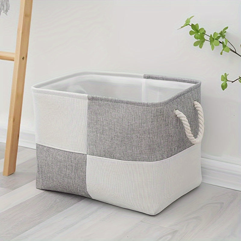 Foldable Fabric Storage Basket for Laundry and Toys, Multiuse Organizer for Bathroom Bedroom Dorm