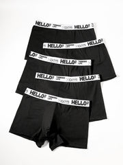 Men's Boxer Briefs Pack of 5 Breathable Polyester Spandex Solid Colors Comfortable Daily Wear