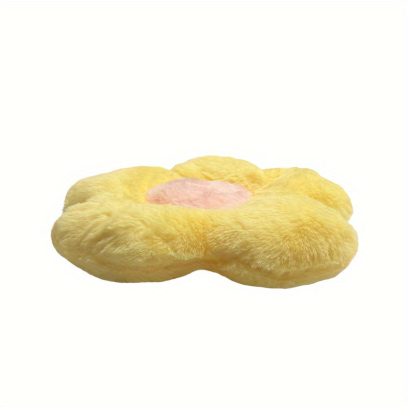 Flower Plush Pillow for Bedroom Sofa Decor with Fruit Embroidery 1 Pc