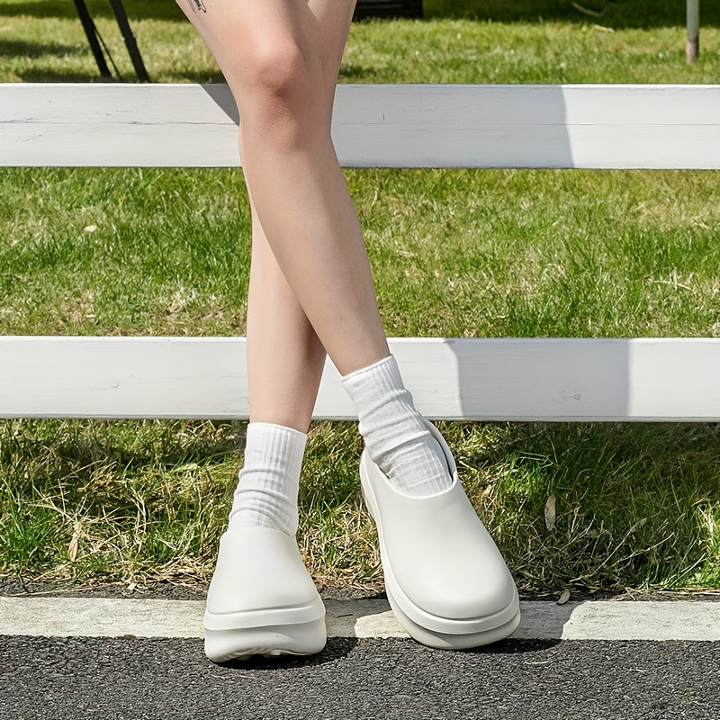 Unisex Solid Color Thick Sole Clogs Lightweight Open Toe Mules
