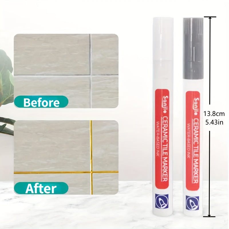 White Waterproof Tile Grout Pen for Bathroom Floor Repair 1/3/5pcs