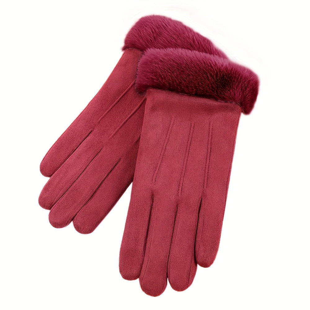 Velvet-Lined Split-Finger Gloves for Outdoor Activities and Casual Sports