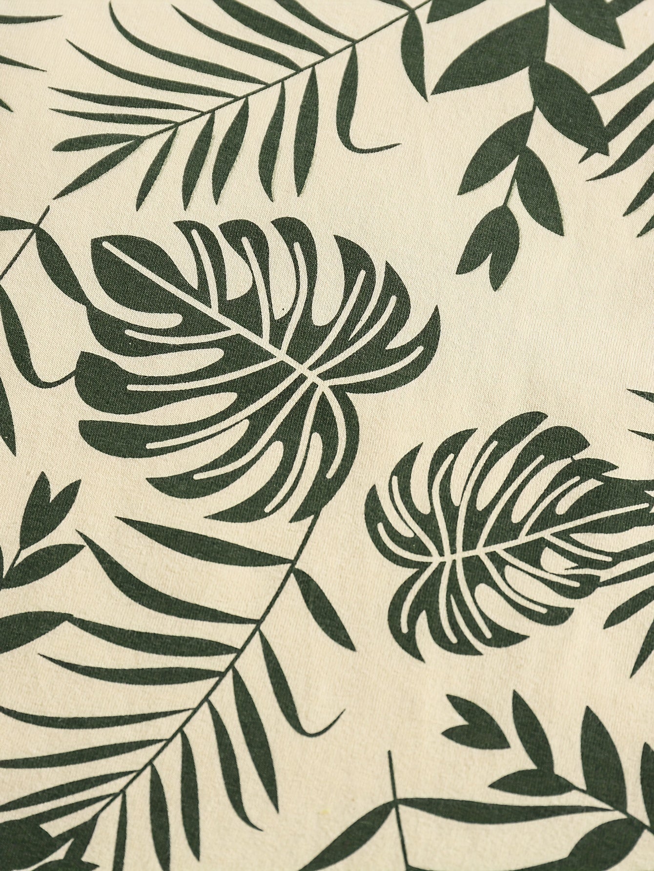 O'g'il bolalar uchun paxta bargi bosma kundalik kiyimlari, qisqa qo'lli T-shirt va chizilgan shortlar, bahor va yoz uchun