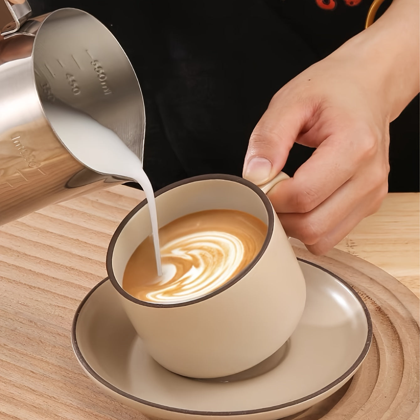 Stainless Steel Milk Frothing Pitcher 350ml 600ml 900ml for Latte Art and Cappuccinos