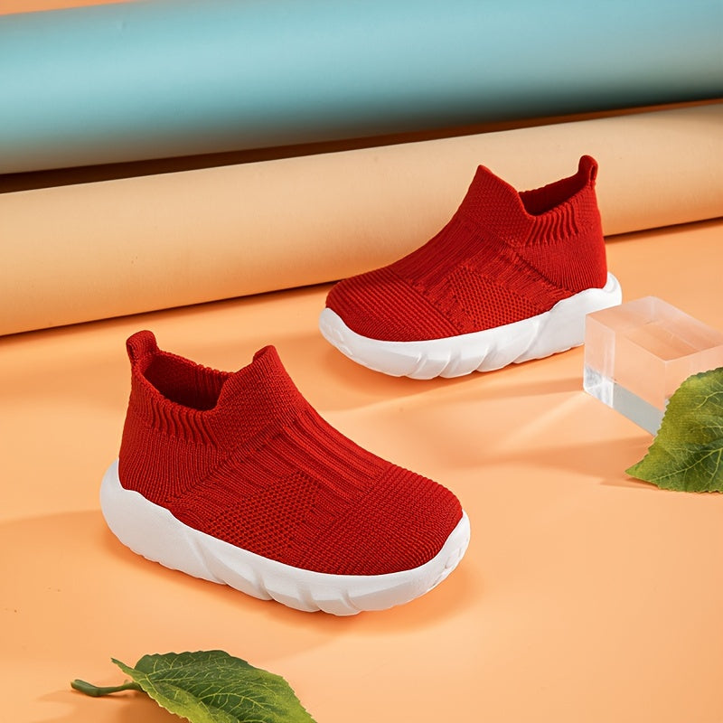 Мальчики Девочки Дети Туфли-слипоны Дышащая однотонная ткань Нескользящие Для улицы Повседневные