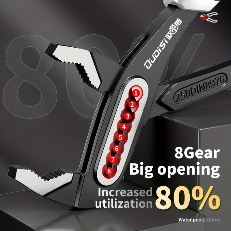 Adjustable Water Pump Pliers with Quick-Release, Multi-Functional Plumbing Hand Tool