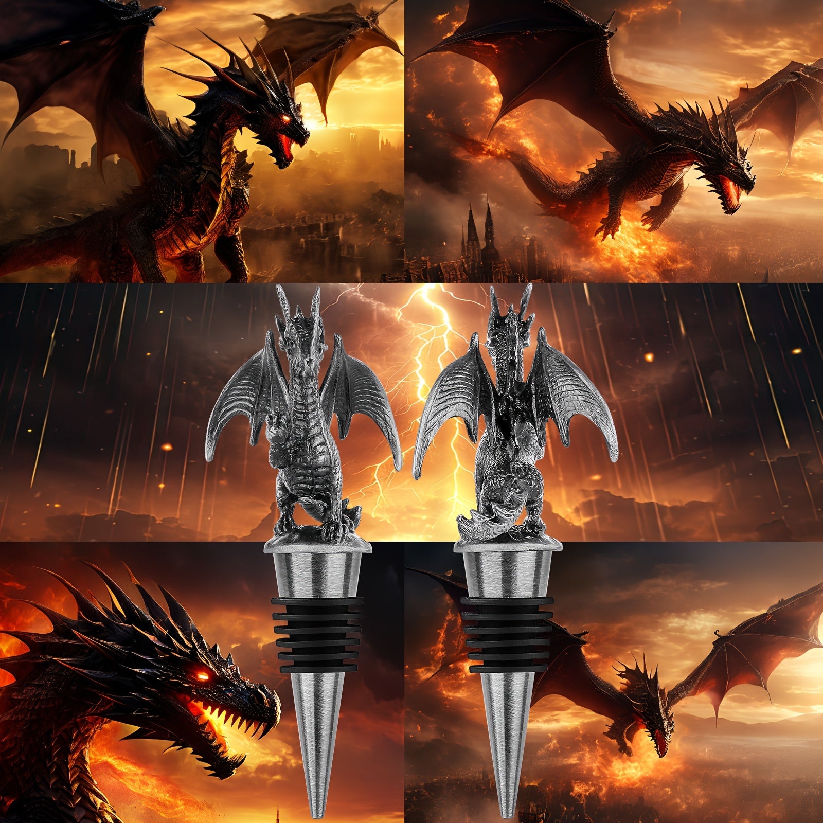 Tapón de vino de dragón DND para almacenamiento de vino y regalo para coleccionistas