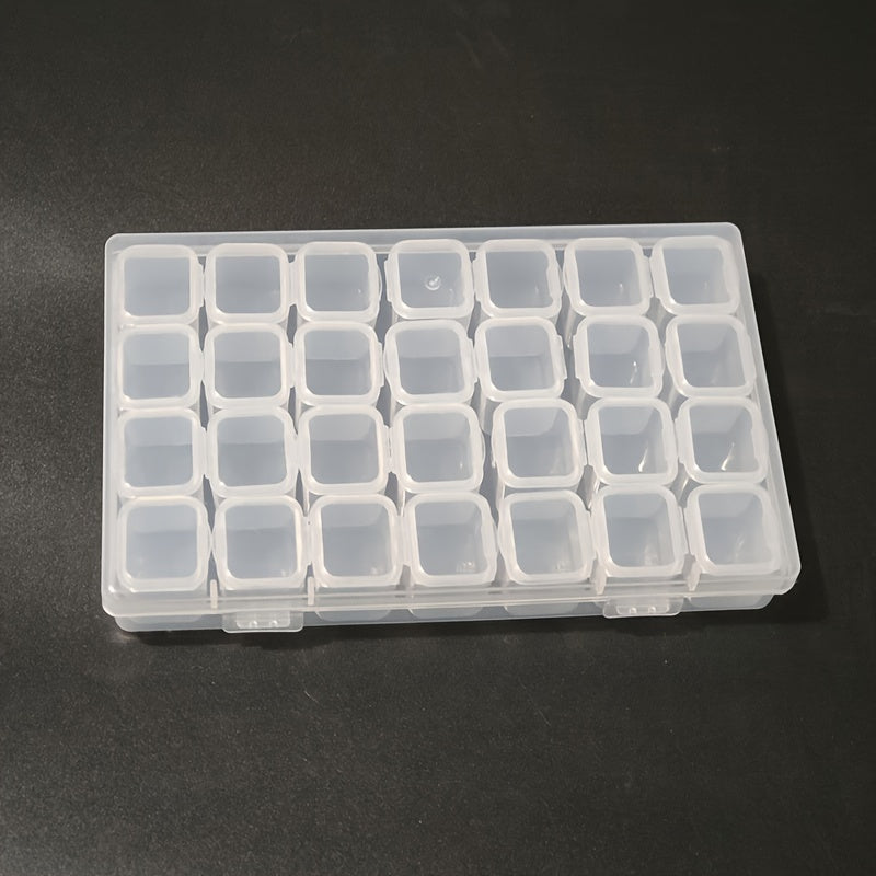 Plastic Jewelry Organizer with Snap Closure and Detachable Tray for Rings and Beads Storage