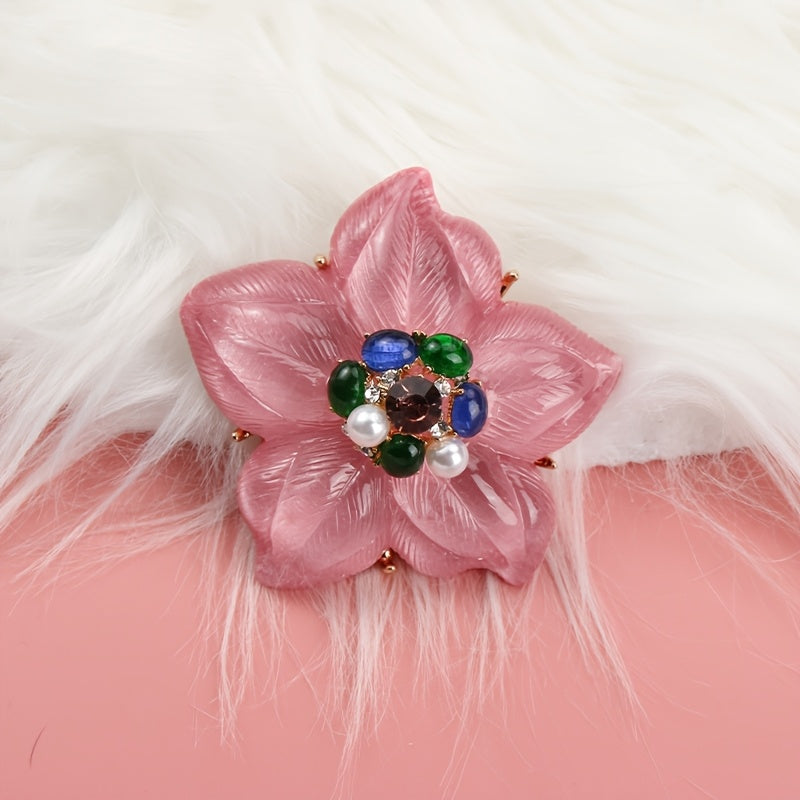 Enamel Flower Brooch for Women Stylish Jewelry Accessory Gift