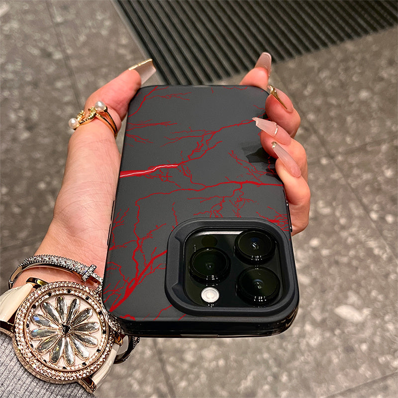 Red Matte TPU Phone Case for iPhone 11-16 Pro Max with Lens Protection