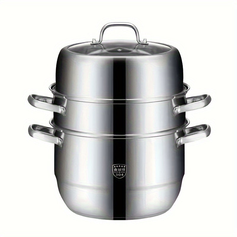 Stainless Steel Multi-Layer Steamer Set 2 or 3 Layers Induction Gas Stove Compatible