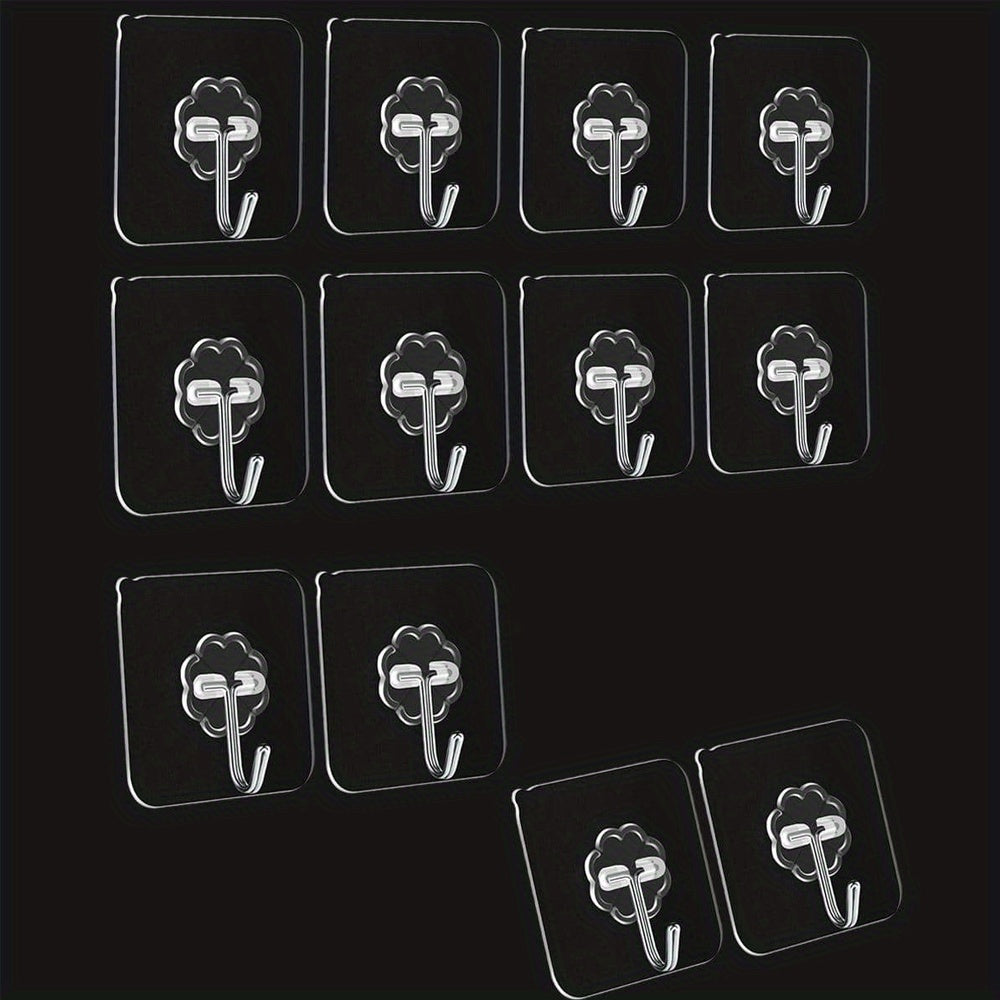 Pack de 20 ganchos adhesivos transparentes para uso en el hogar y la oficina