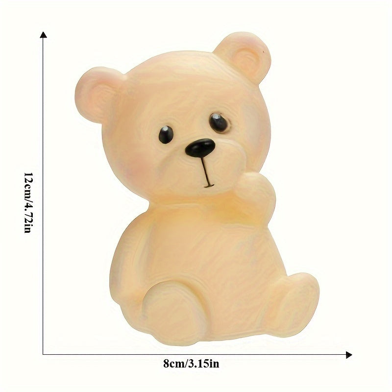 Luz nocturna de oso adorable para decorar la habitación de las niñas, lámpara de escritorio con batería