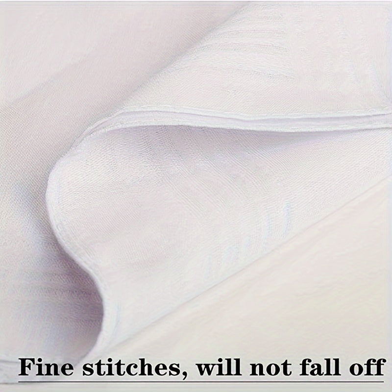 White Cotton Handkerchiefs Pack of 6 or 12 40cm Square Woven Hankies for Men and Women