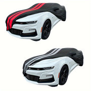 Indoor Car Cover for Camaro 2010-2023 Striped Blue and Black