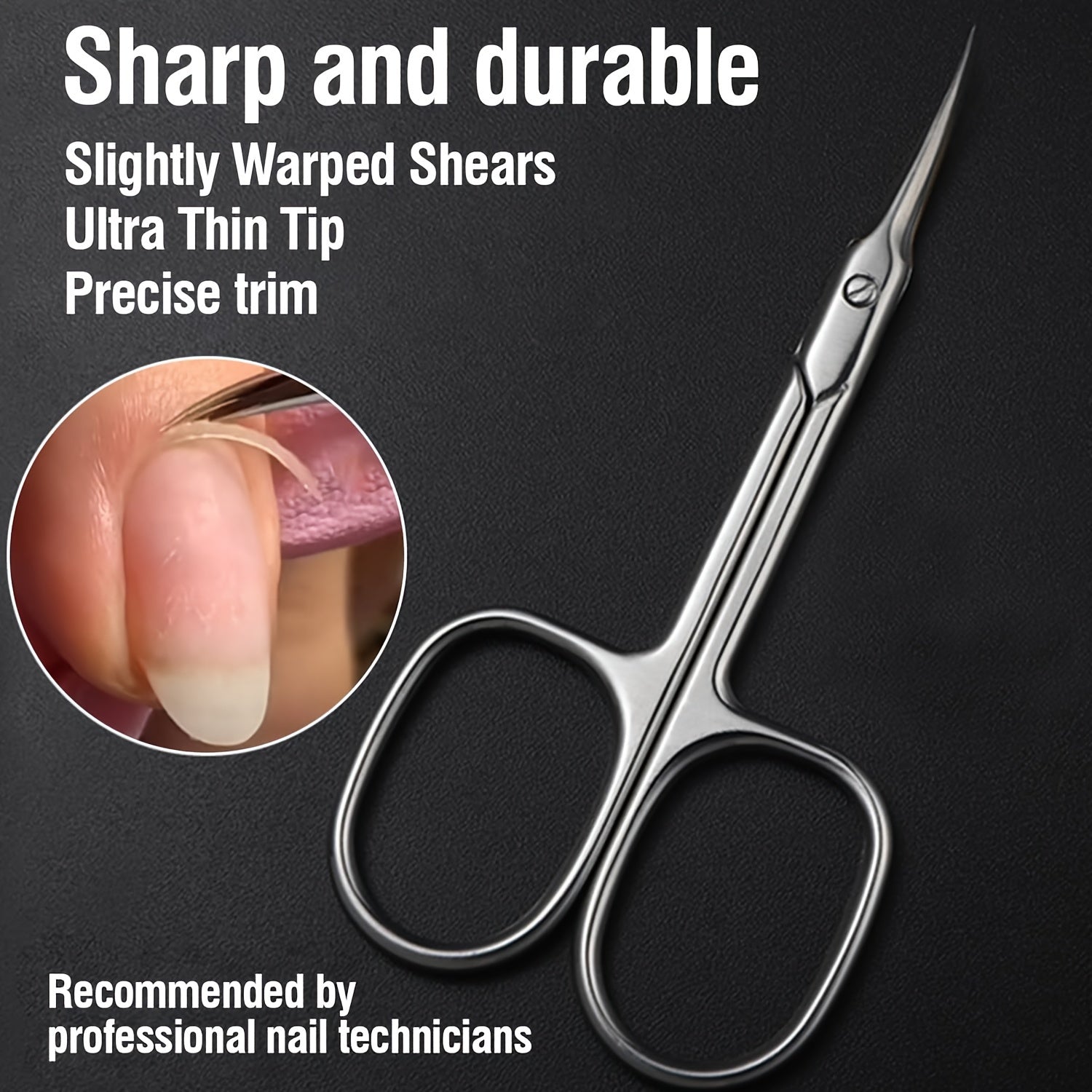 Stainless Steel Nail Cuticle Clippers Set for Manicure with Tweezers Pusher and Scissors