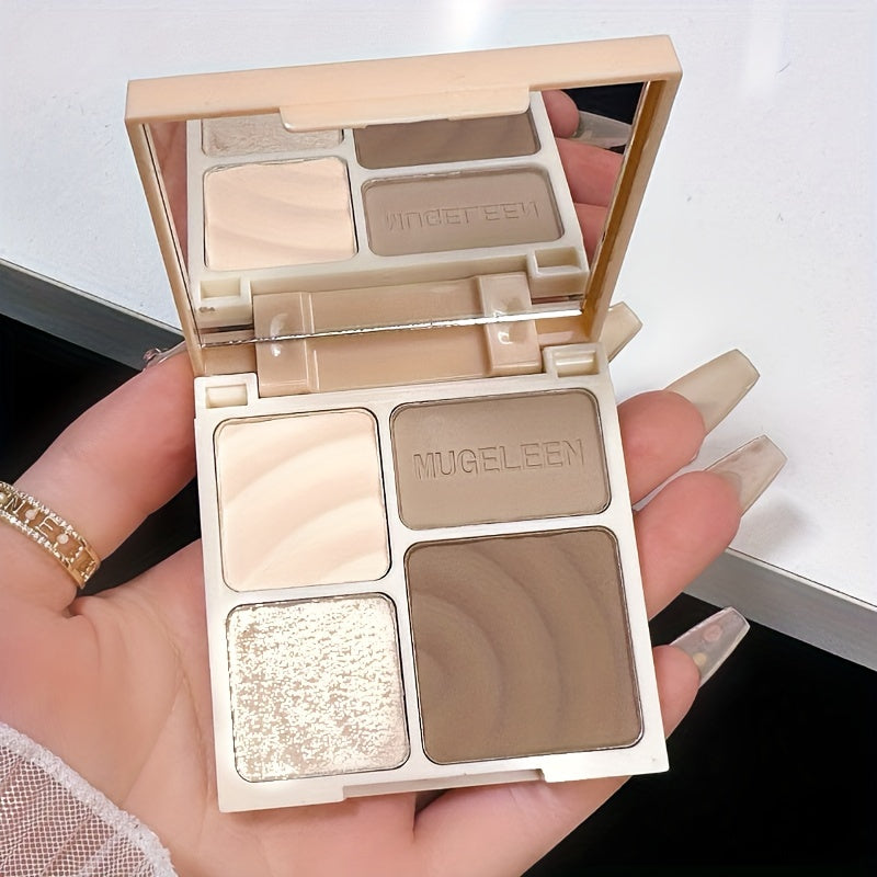 Long-Lasting Matte Highlighter and Bronzer Palette Waterproof Contour Powder for All Skin Tones