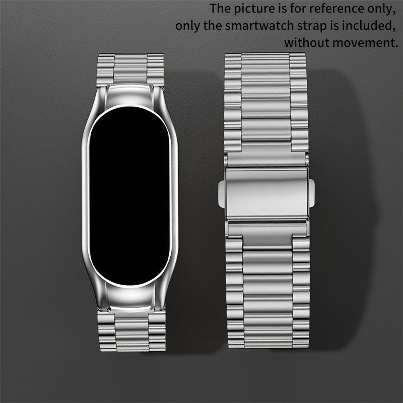 Stainless Steel Mesh Smartwatch Strap Compatible with Xiaomi Mi Band 8 and Earlier Generations