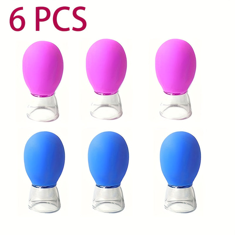 6-Piece Silicone Facial Cupping Set for Face, Body, Hands and Neck