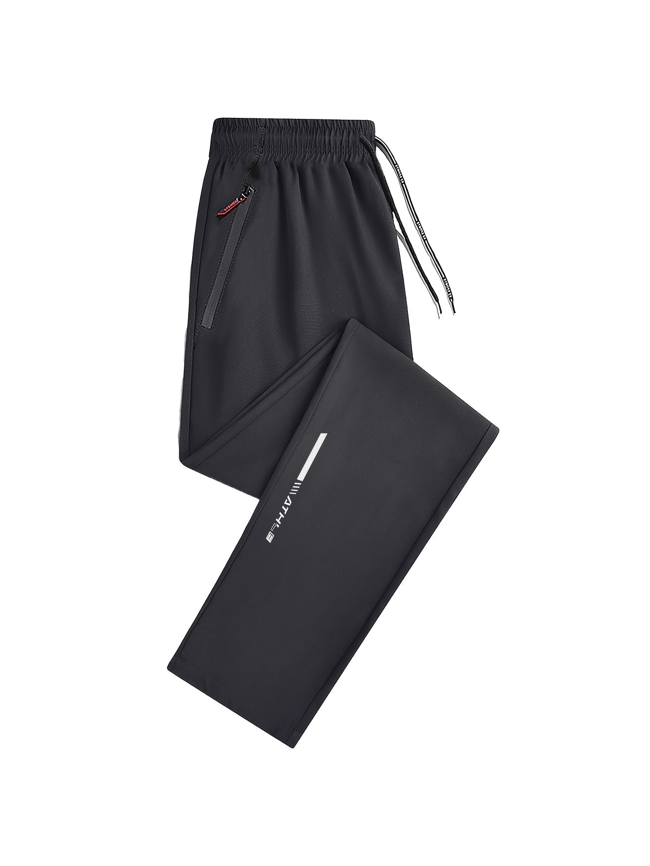 Pantalones deportivos casuales de verano para hombre, transpirables, de poliéster, corte regular, con cremallera y estampado
