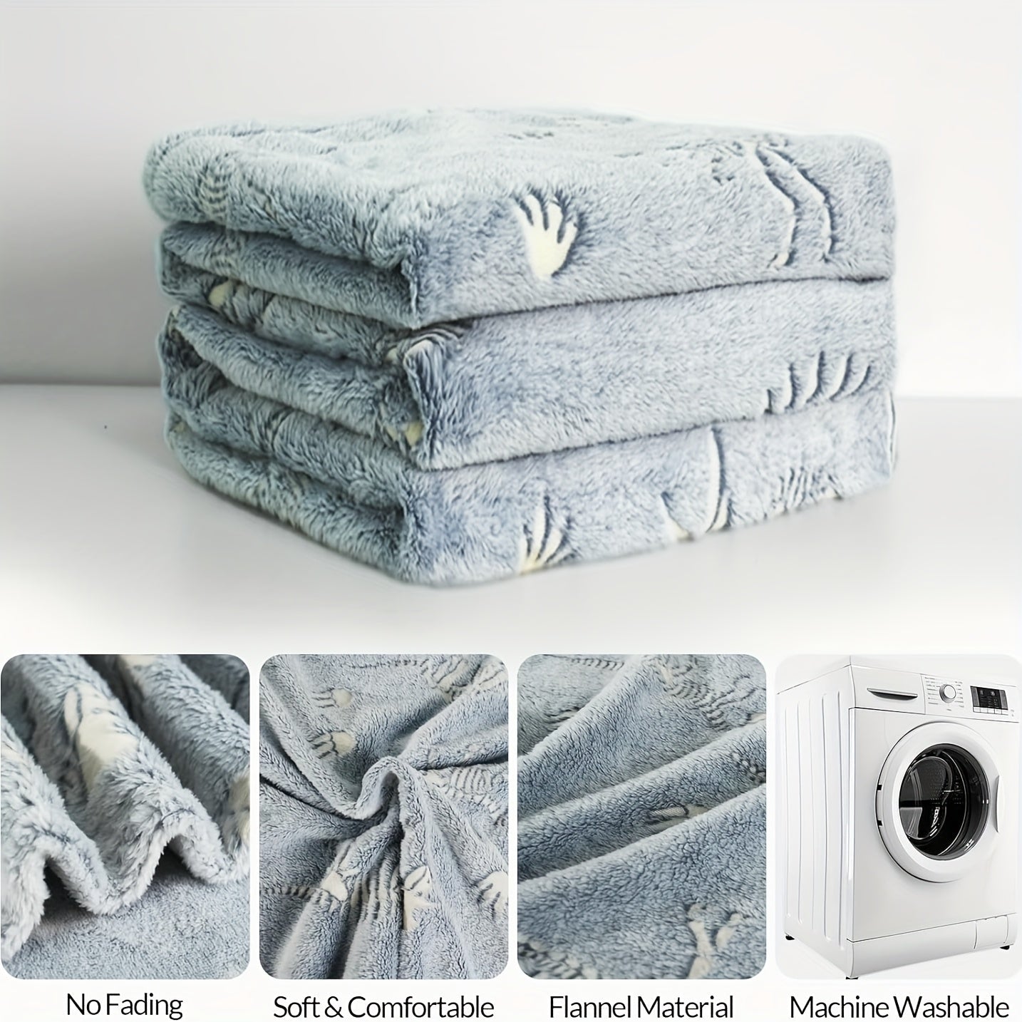 Glow in the Dark Dinosaur Flannel Throw Blanket Soft Warm for Sofa Bed Car Office