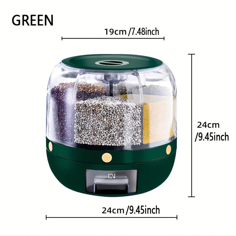 Food Grade Plastic Rotating Cereal Dispenser with Sealed Compartments and Moisture Proof Lid