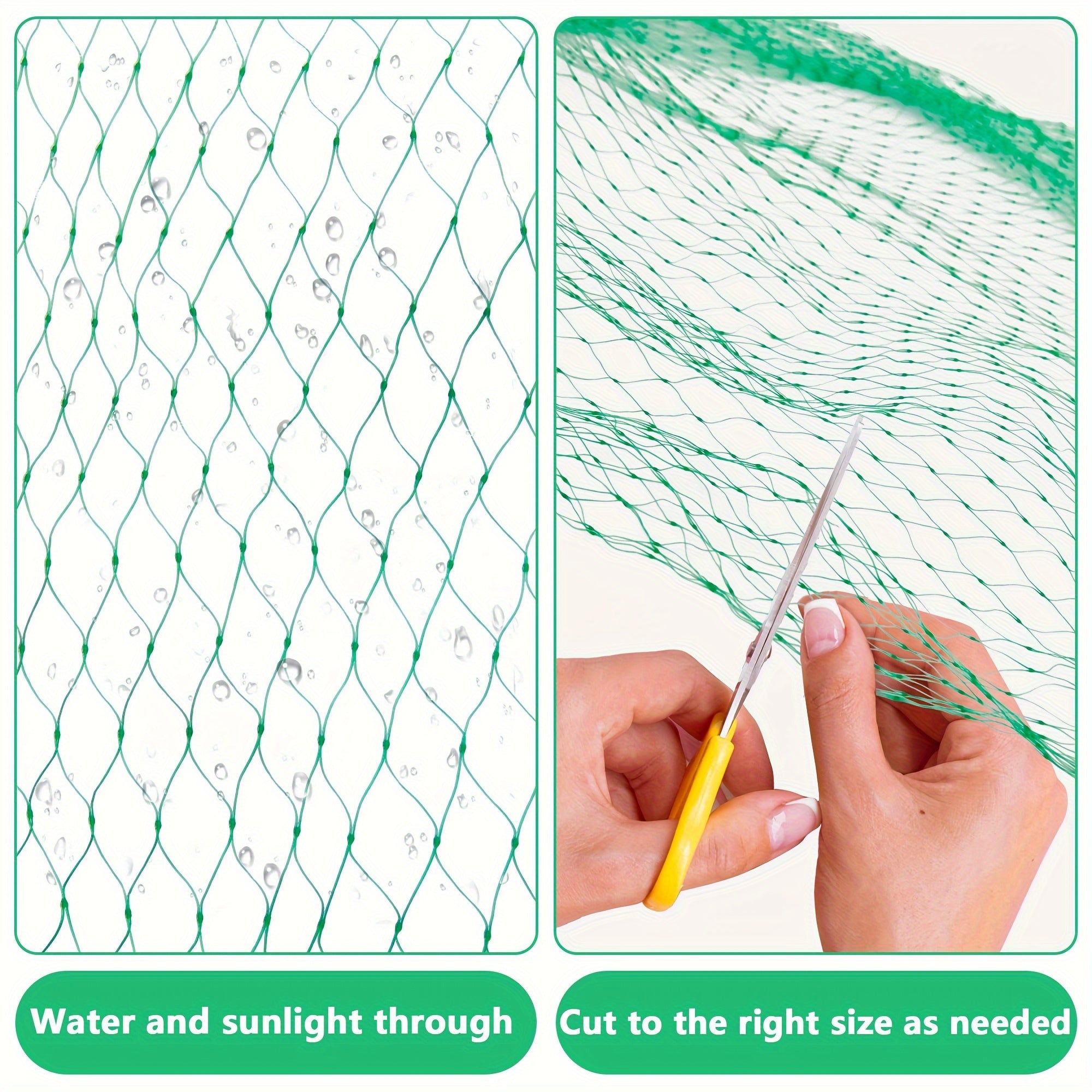 Garden Bird Net 2x8 Meters Green PVC Garden Fence Protects Fruits Vegetables Squirrels Deer
