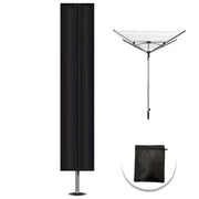 Outdoor Clothes Drying Rack Cover Waterproof Oxford Fabric Windproof Adjustable Drawstring Zipper Black