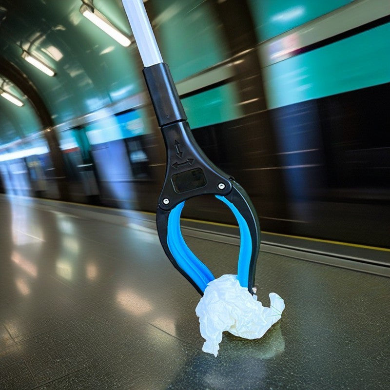 Uzoq tutqichli elektr chiqindi qisqichi - mustahkam alyuminiy konstruktsiya, yotoqxonalarda, oshxonalarda, yashash xonalarida va ochiq joylarda oson tozalash uchun kengaytirilgan erishish bilan avtomatik chiqindi yig'uvchi, zaruriy uy tozalash asbobi