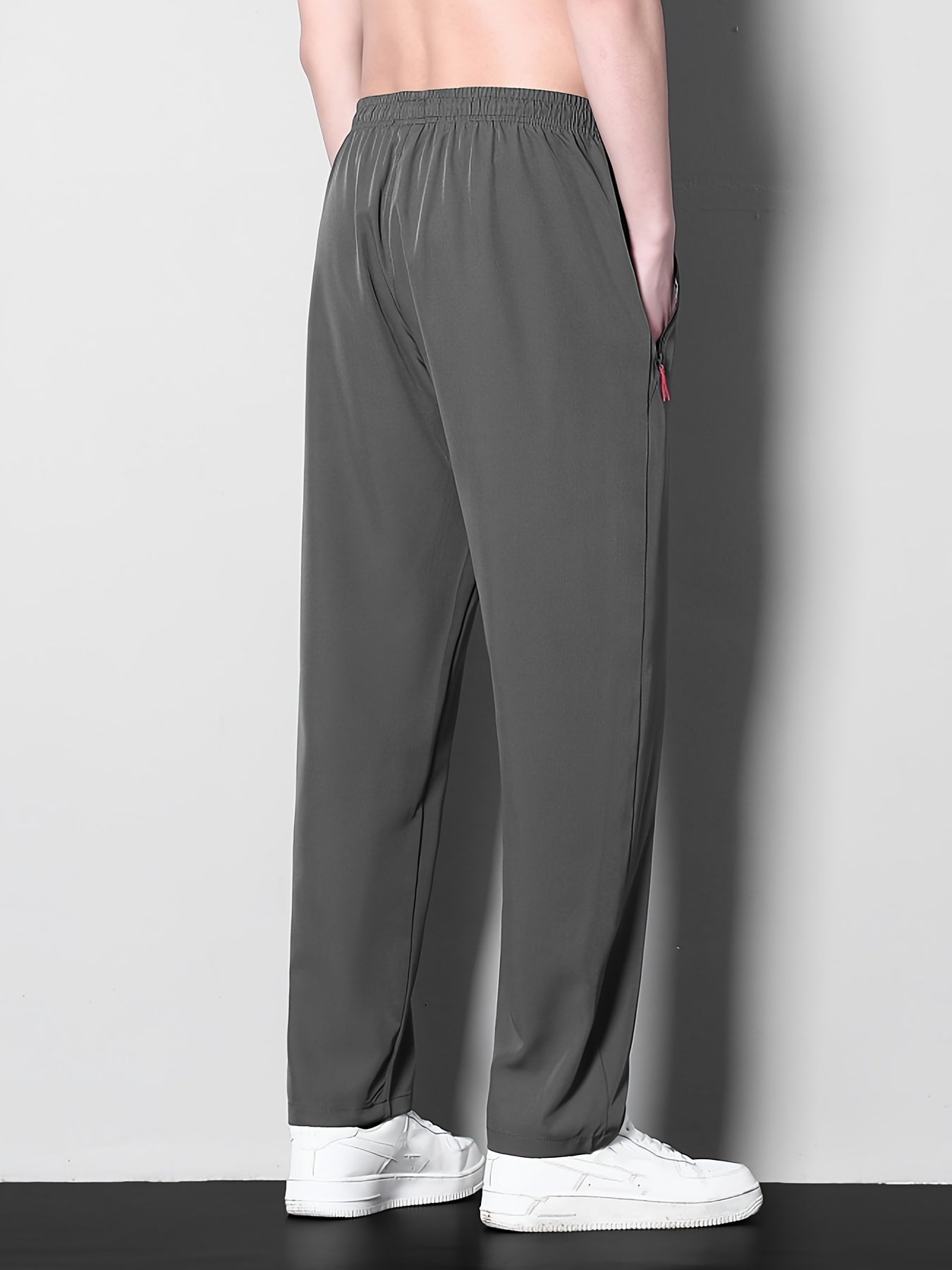 Men's Summer Casual Pants Lightweight Breathable Quick-Dry Solid Color Jogging Trousers