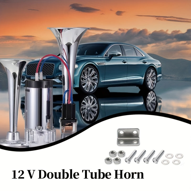 Universal Dual Air Horn System for 12V Vehicles with Compressor