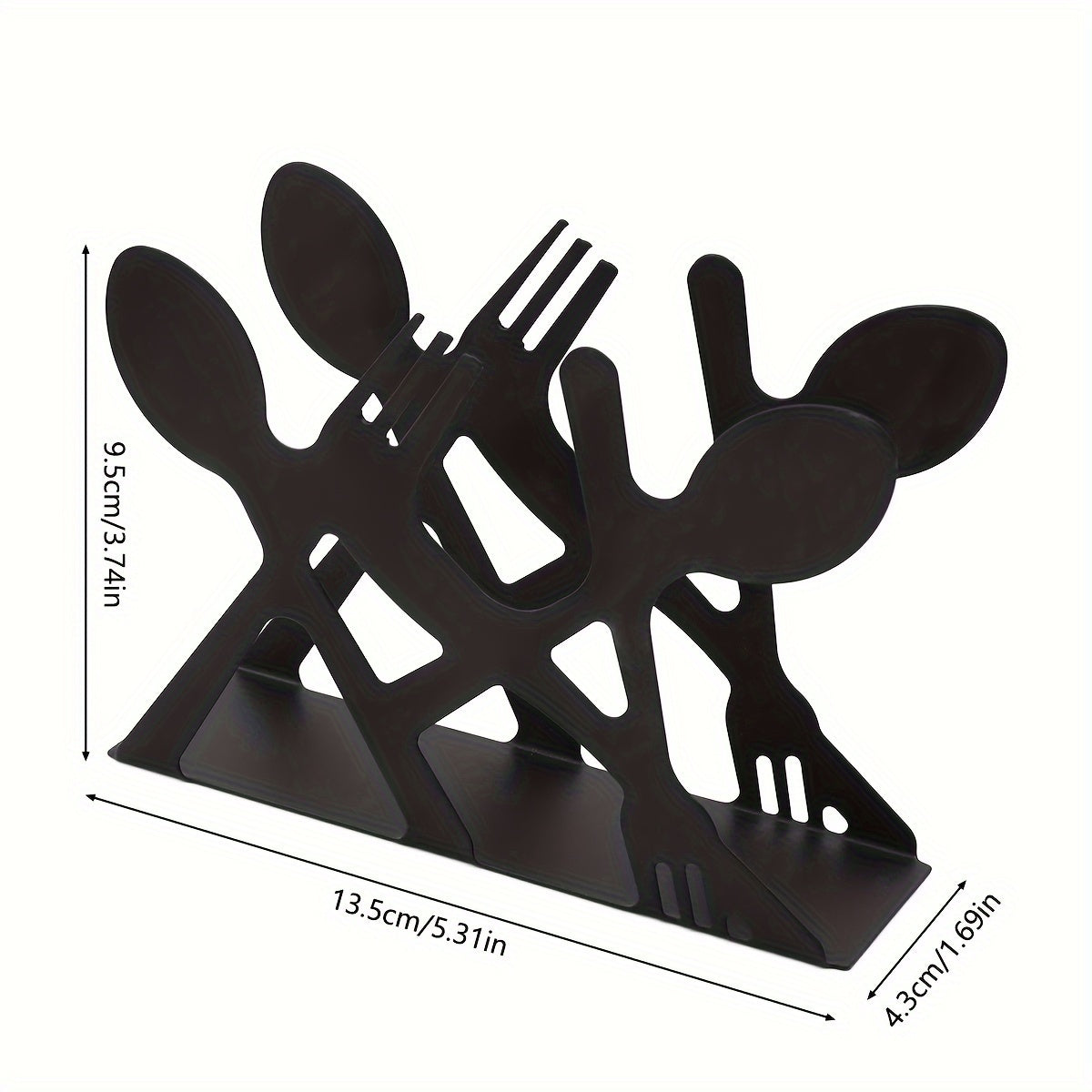 Creative Cast Iron Napkin Holder with Cartoon Teapot Whale and Cutlery Silhouettes