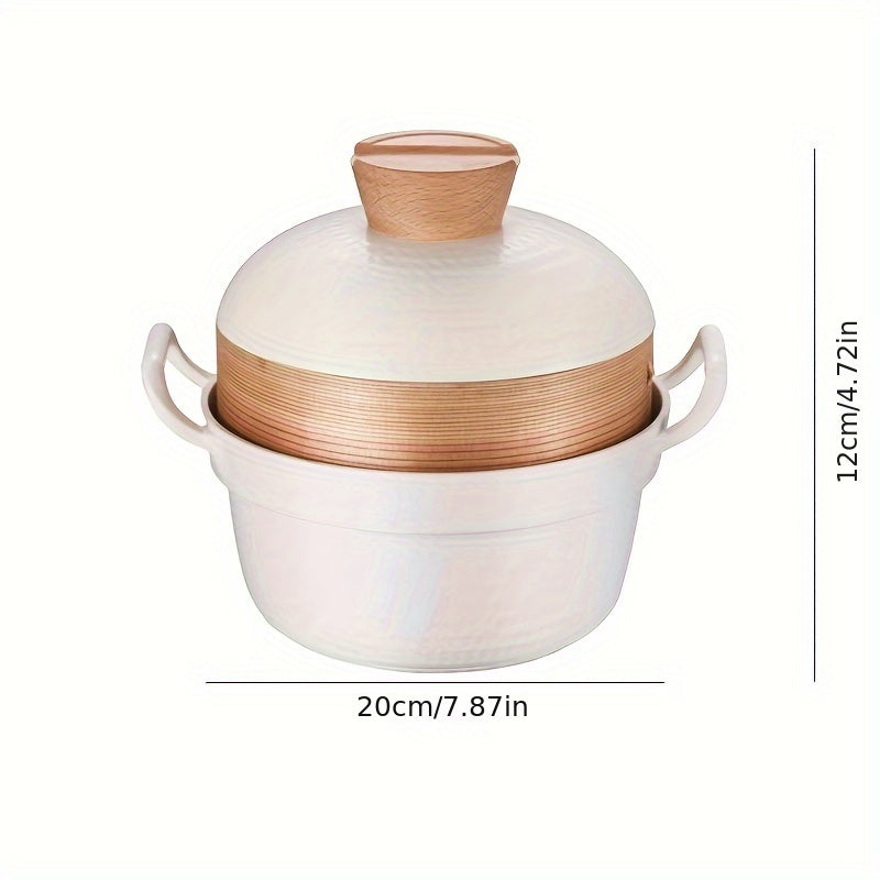 Olla de aluminio para sopa y fideos con revestimiento antiadherente, apta para inducción, ideal para hogar y restaurante