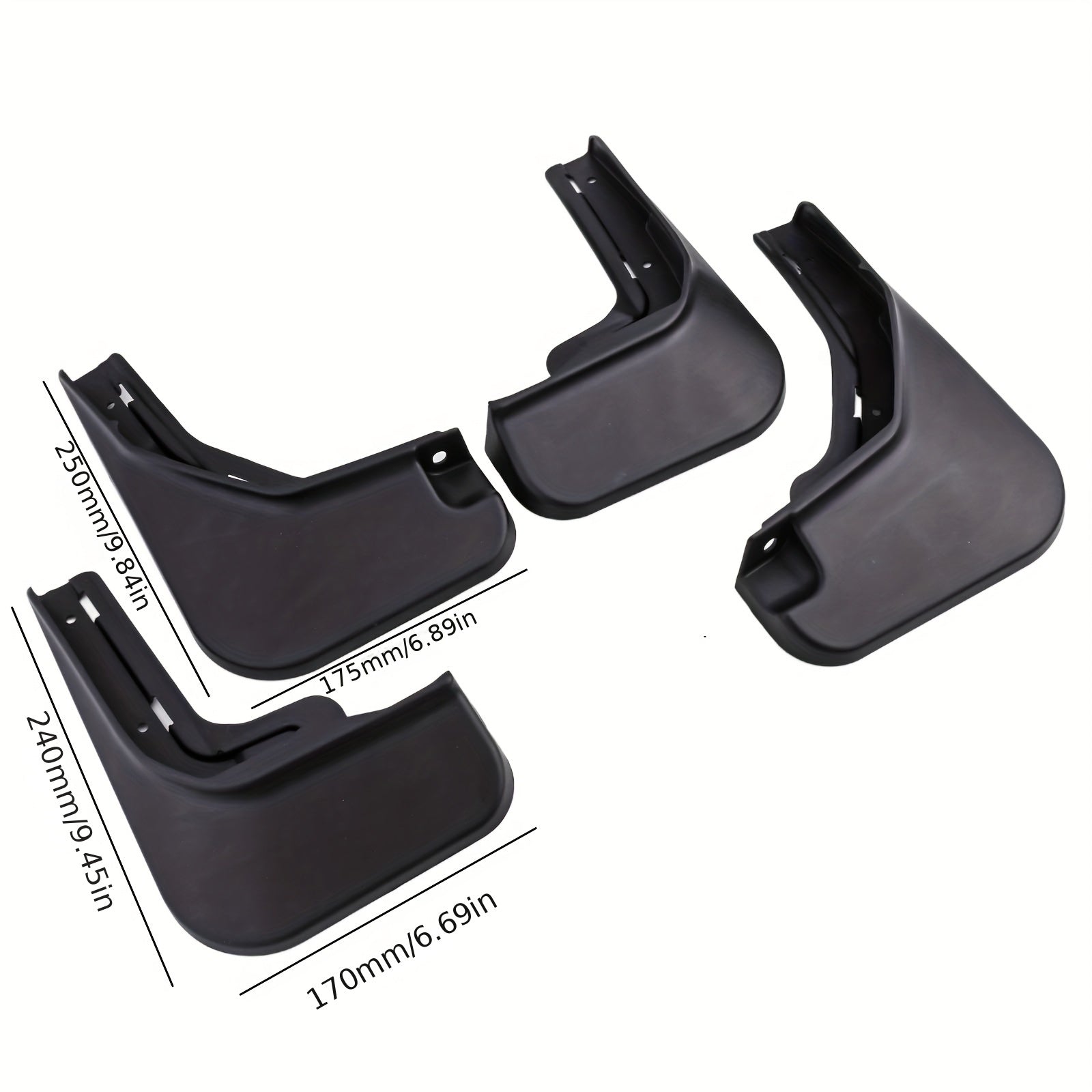 Car Wheel Fenders Splash Guards ABS Plastic Black for 2023 Sedan