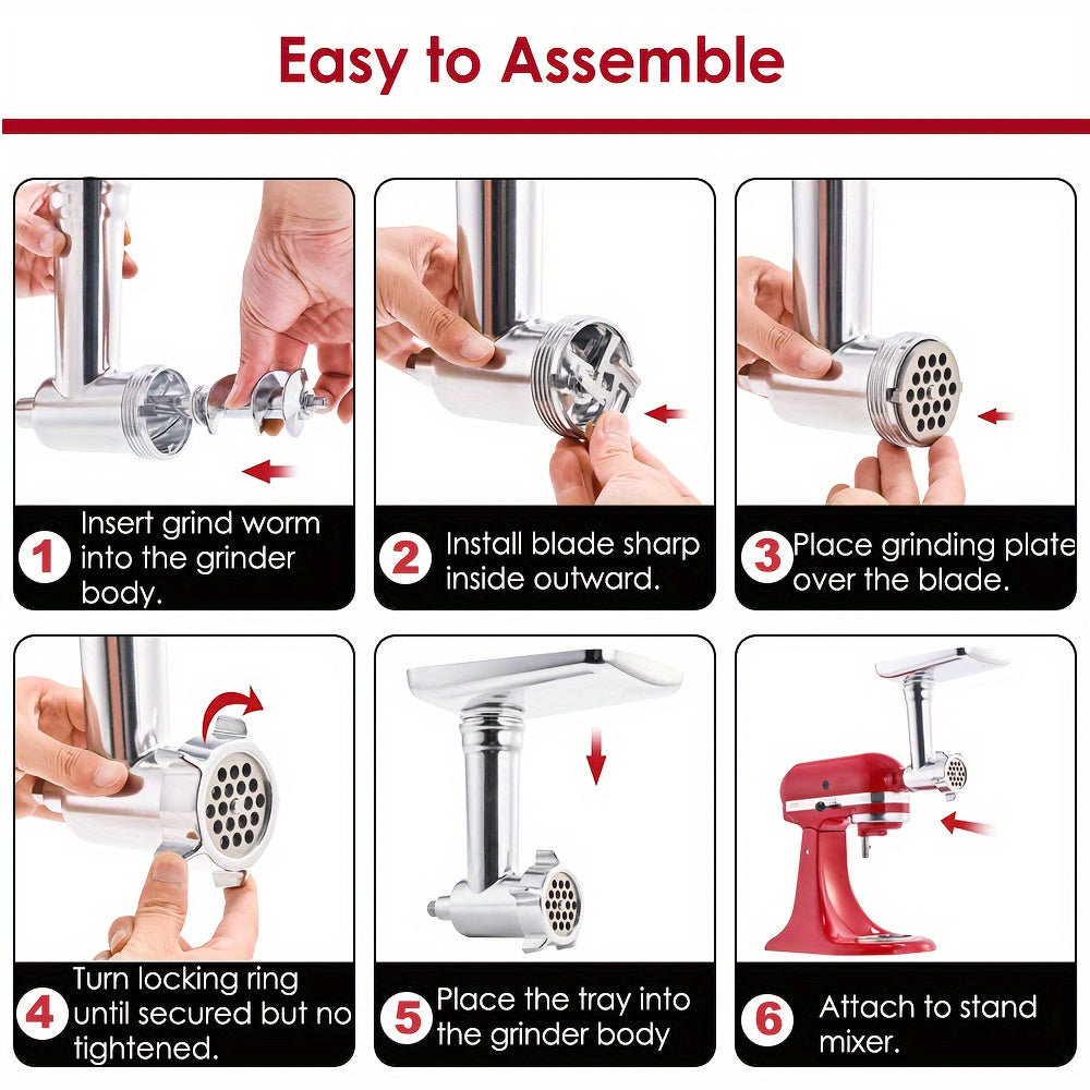 Barcha KitchenAid stend mikserlari bilan mos keladigan go'sht maydalagich qo'shimcha to'plami