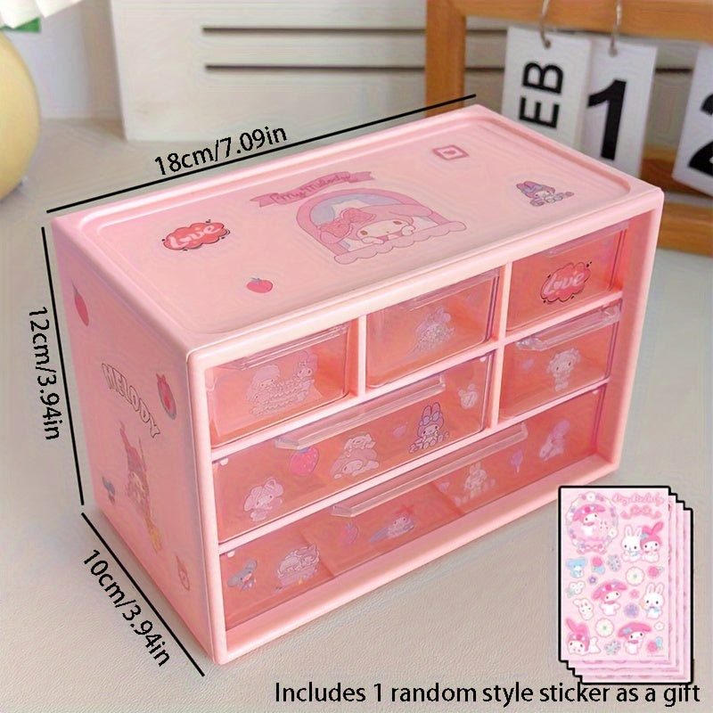 Desktop Storage Organizer with Six Compartments for Dormitory and Bedroom Tables