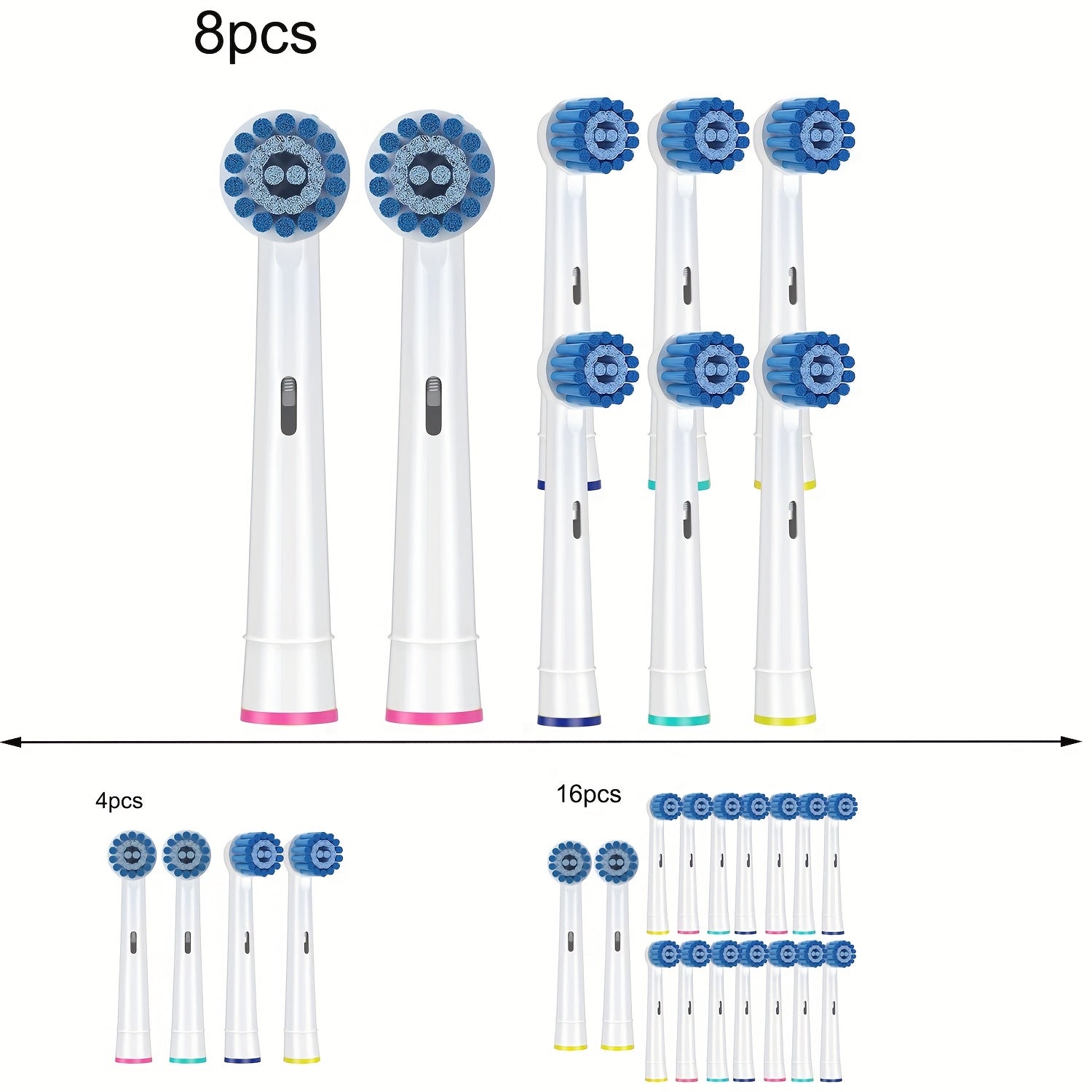 Cabezas de cepillo de repuesto Soft Gum Care para cepillos de dientes eléctricos 4/8/12/16 piezas