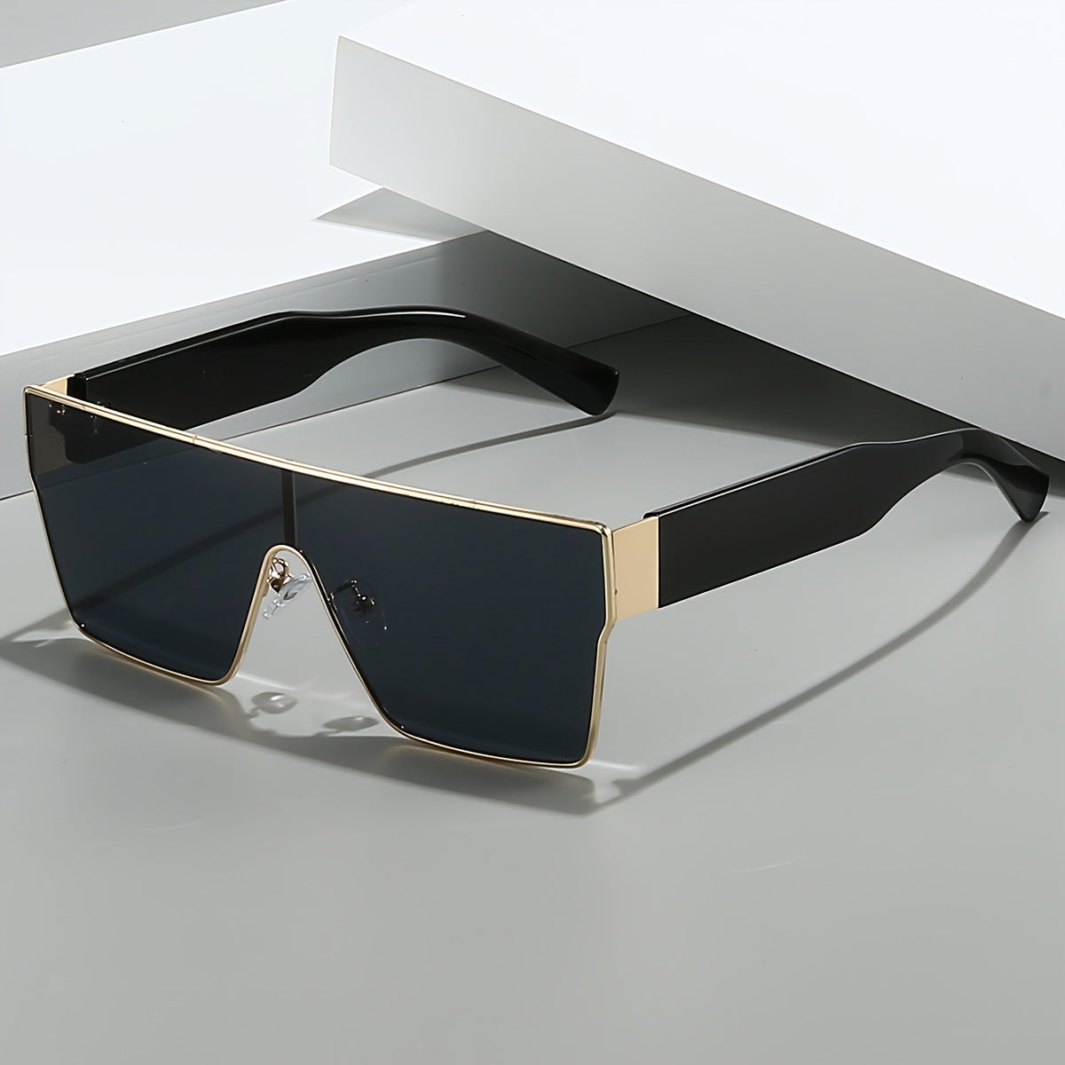 Unisex Square Metal Frame Hiking Sunglasses with Anti-Reflective Polycarbonate Lenses