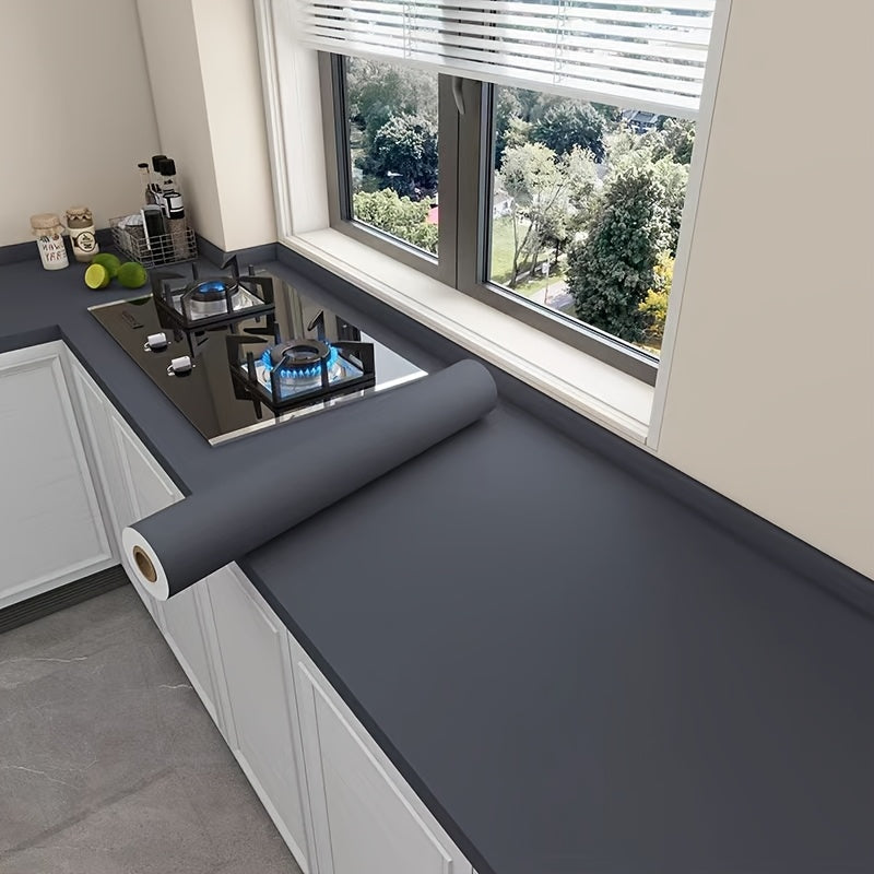 Removable Vinyl Wallpaper Matte Black Gray White Textured for Walls Kitchens Cabinets