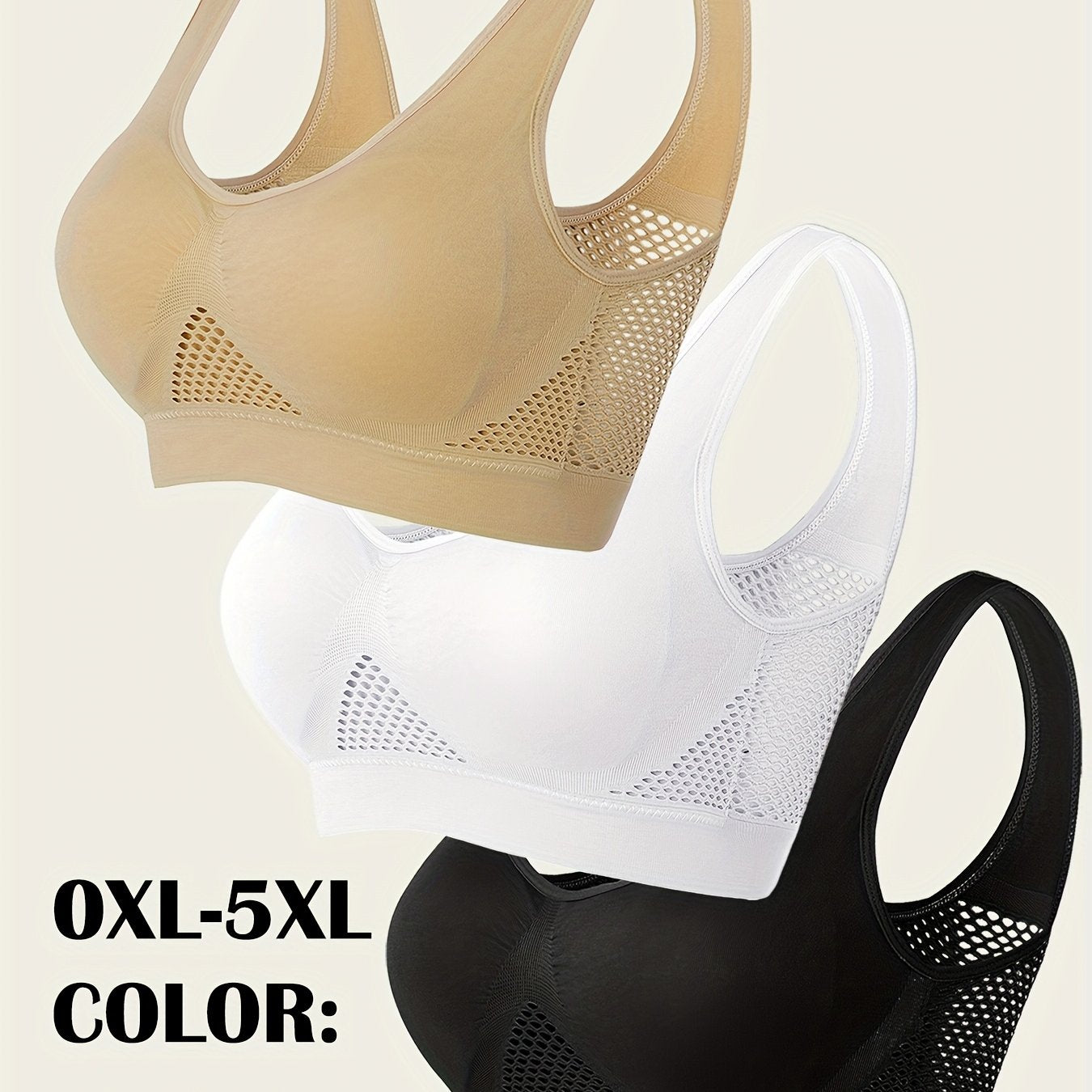 Women's Sports Bra Tank Top Set Breathable Wire-Free with Pads