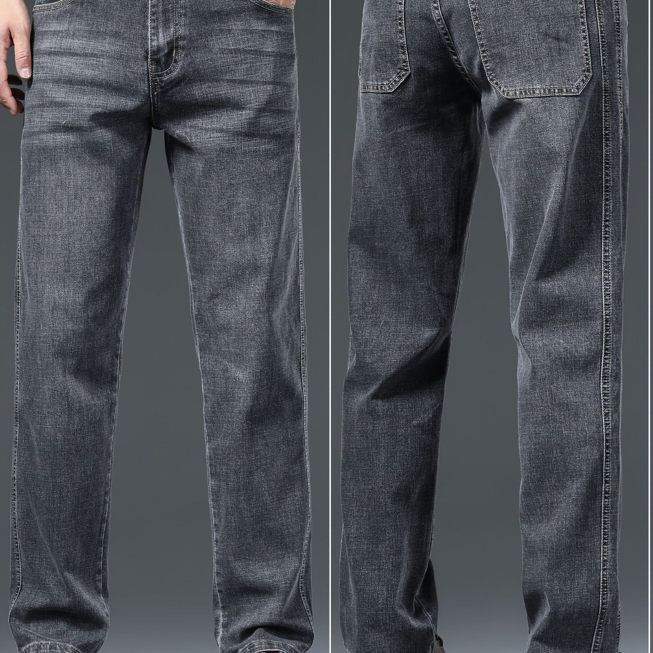 Мужские джинсы Regular Fit из денима с прямыми штанинами, застежка-молния, средняя посадка, геометрическая стирка, хлопковая смесь