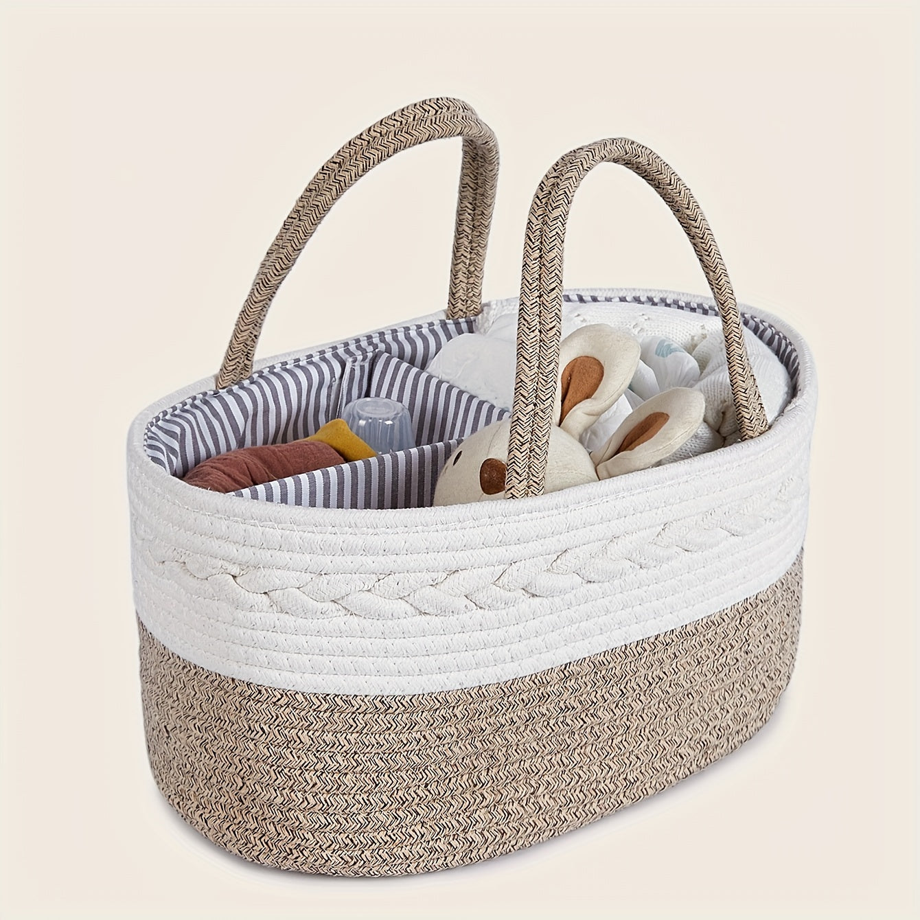 Woven Tote Bag for Moms Large Portable Storage Organizer