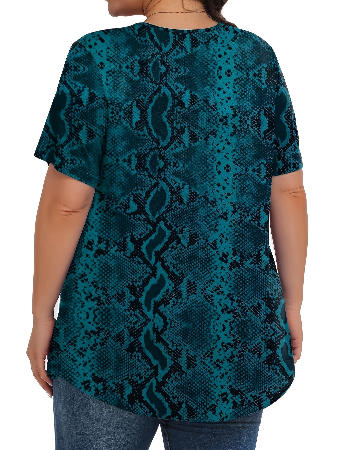 Plus o'lcham ayollar uchun qisqa ko'ylak paxta bluzka, kundalik, bukilgan, ko'krak, bahor, yoz