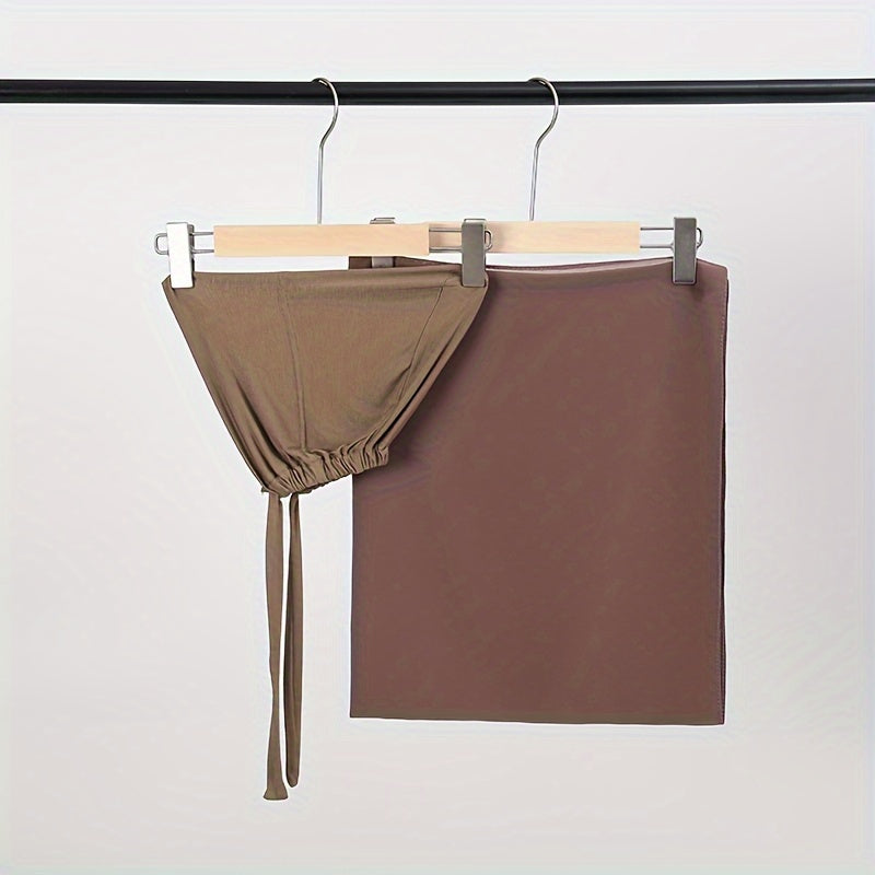 Set of Two Elastic Chiffon Undercap Scarves with Breathable Inner Hijab Cap and Sunscreen Hijab